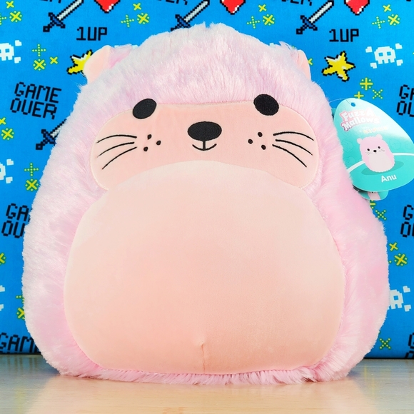 Squishmallow Anu the Pink Fuzzy Otter 12" UltraSoft Fuzzamallow Toy Plush NWT - Picture 1 of 6